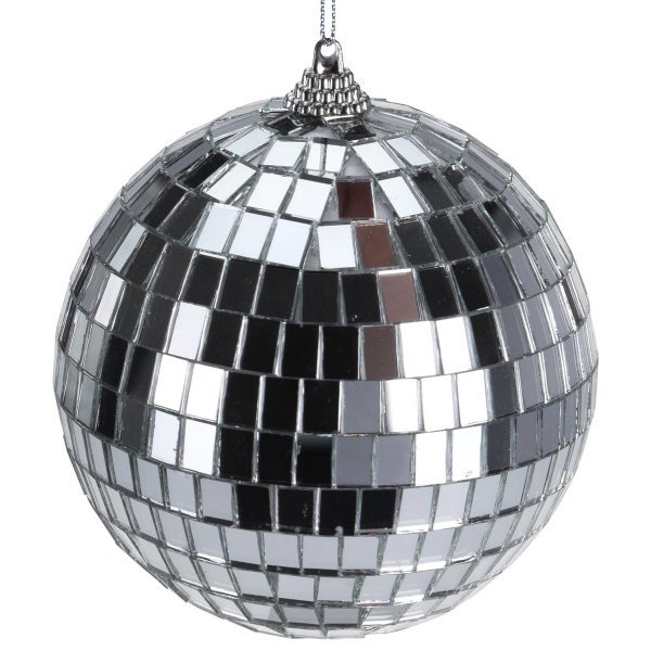 Χριστουγεννιάτικη Μπάλα Disco Ασημί (10cm)